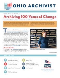 Cover of Ohio Archivist, Spring 2020