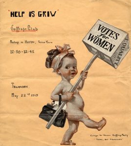 Women Equal Suffrage League Club Meeting Poster, 1919