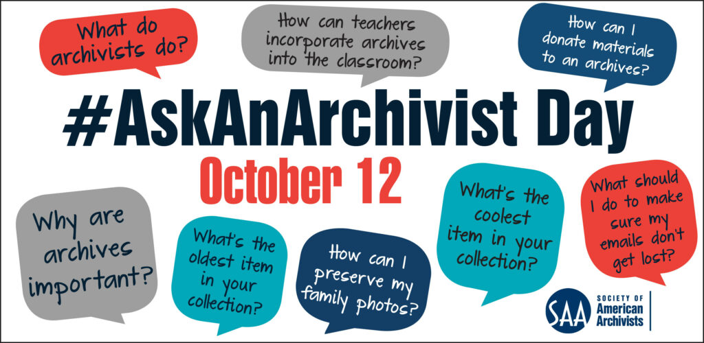 Ask An Archivist Day 2022 graphic from SAA
