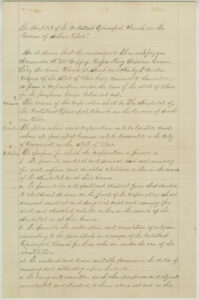 Color image of the 1st page of the Articles of incorporation of The hospital of the Protestant Episcopal Church in the Diocese of Southern Ohio, 1883