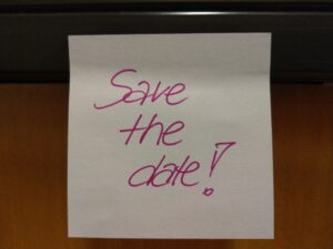 creative commons stock photo of post it note saying Save the Date!